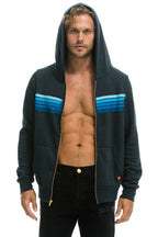 Classic 5 STRIPE HOODIE - CHARCOAL BLUE