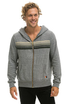 Classic 5 STRIPE HOODIE - HEATHER GREY GREY