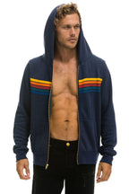 Classic 5 STRIPE HOODIE - NAVY