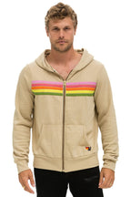 Classic 5 STRIPE HOODIE - SAND PINK GREEN