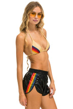Classic 5 STRIPE NYLON JOGGER SHORT - BLACK