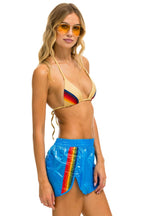 Classic 5 STRIPE NYLON JOGGER SHORT - BLUE CINA