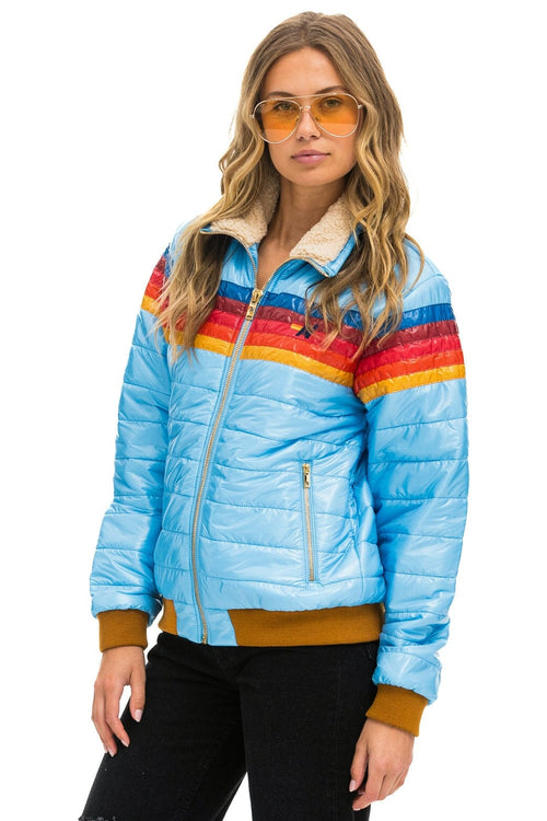 Classic 5 STRIPE JACKET - SKY GLOSSY
