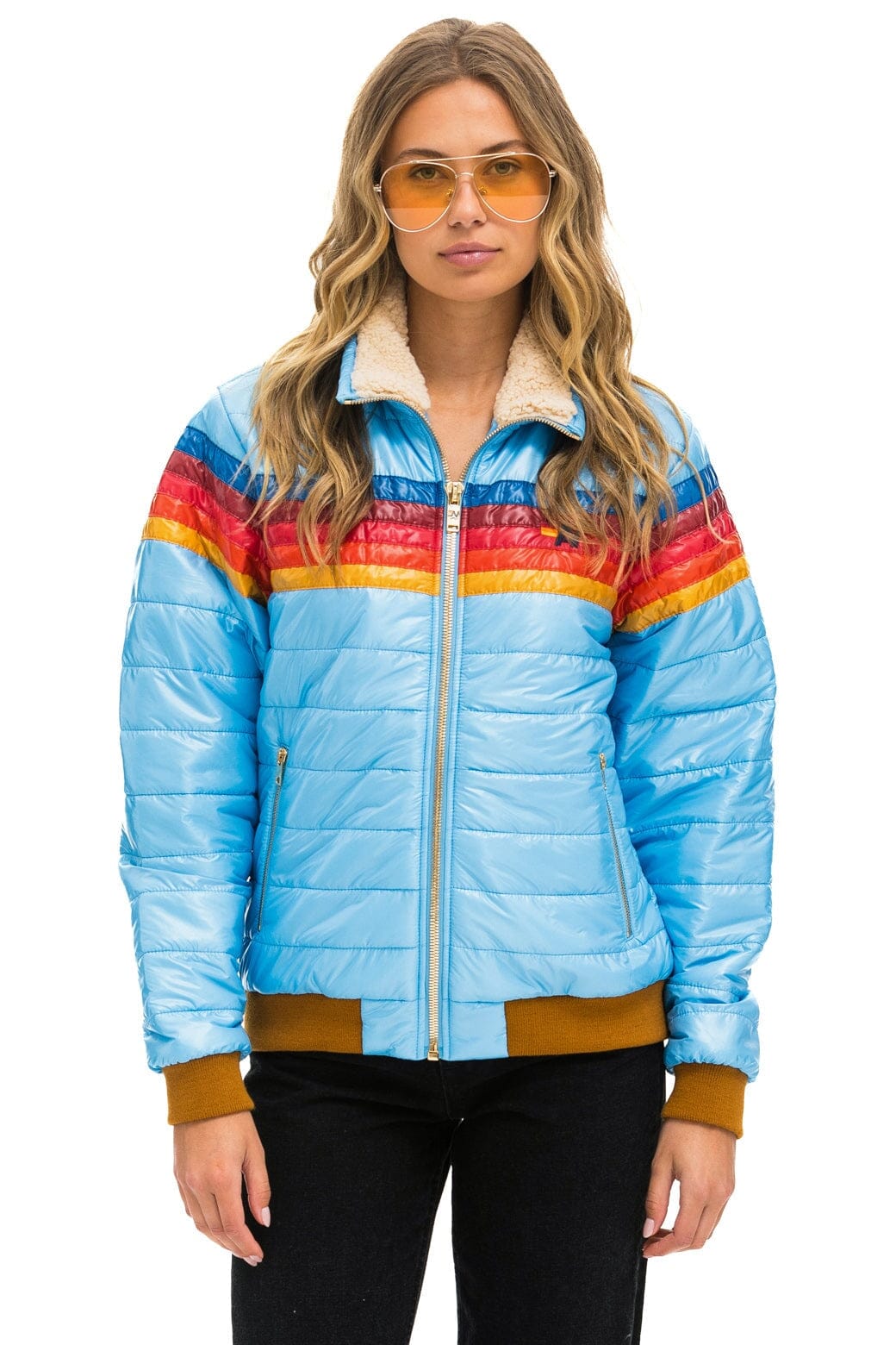 Classic 5 STRIPE JACKET - SKY GLOSSY