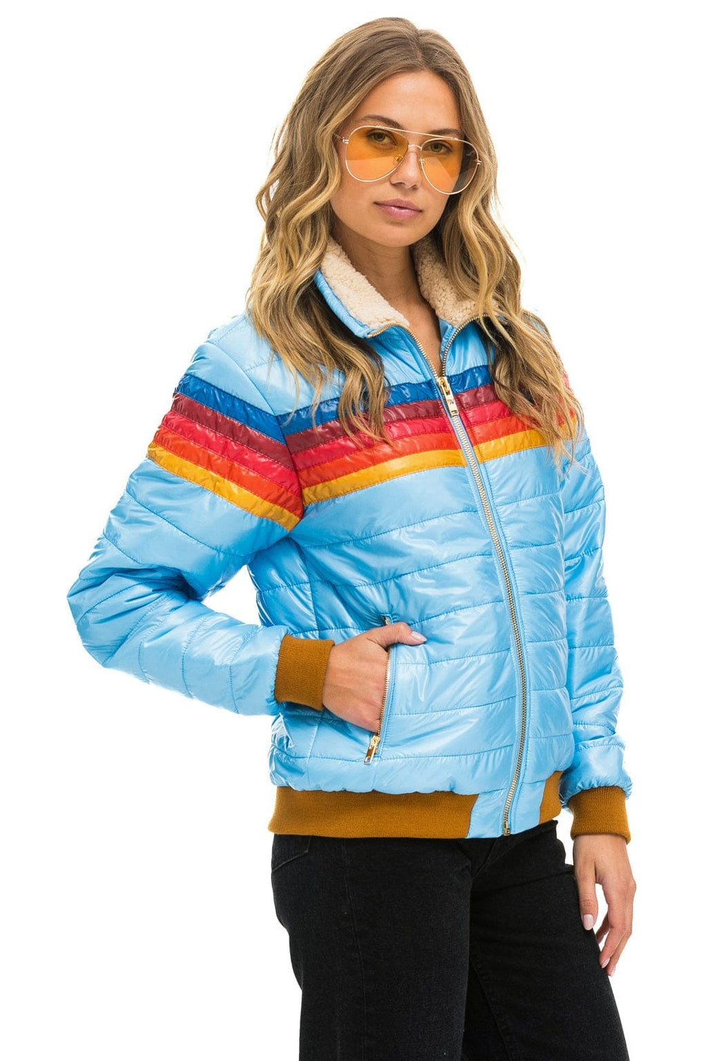Classic 5 STRIPE JACKET - SKY GLOSSY