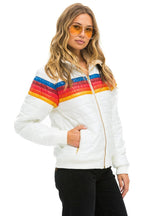 Classic 5 STRIPE JACKET - WHITE GLOSSY