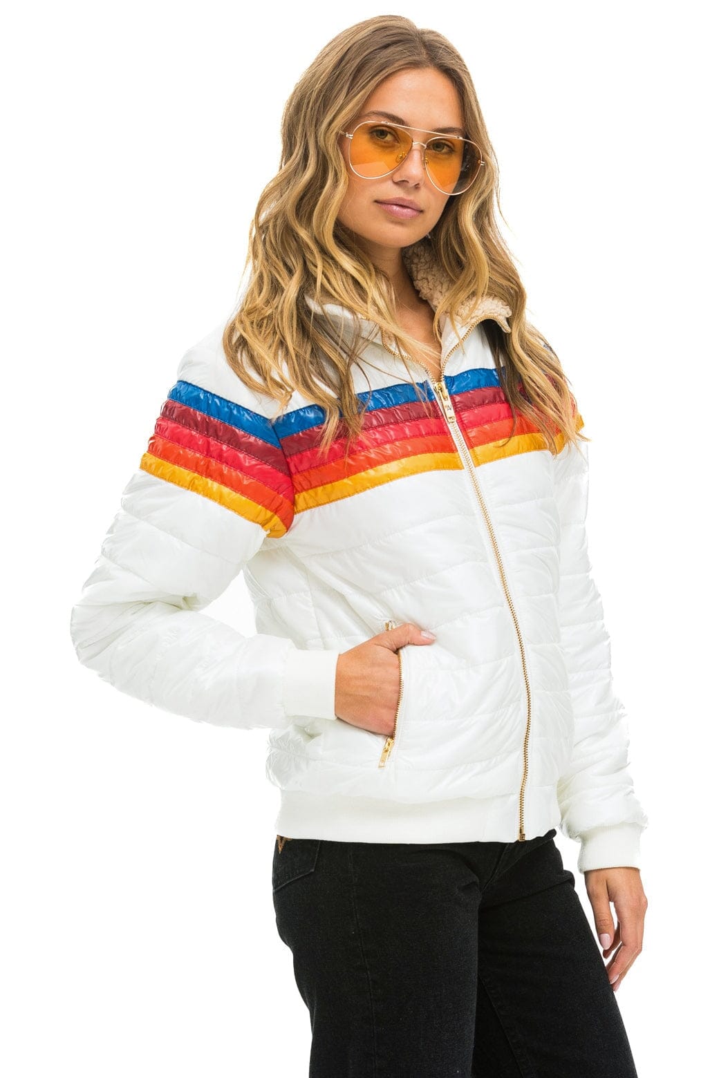 Classic 5 STRIPE JACKET - WHITE GLOSSY