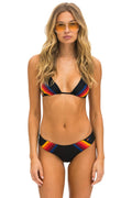 Classic 5 STRIPE SCRUNCH BIKINI BOTTOMS - BLACK