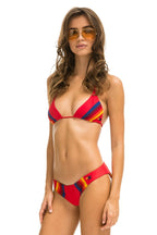 Classic 5 STRIPE SPORTY BIKINI BOTTOMS - RED