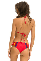 Classic 5 STRIPE SPORTY BIKINI BOTTOMS - RED