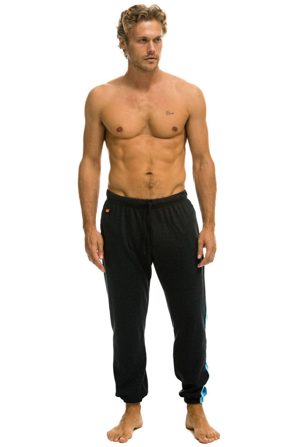 Classic 5 STRIPE SWEATPANTS - CHARCOAL BLUE