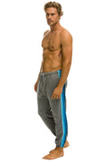 Classic 5 STRIPE SWEATPANTS - HEATHER GREY BLUE