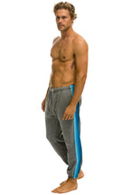 Classic 5 STRIPE SWEATPANTS - HEATHER GREY BLUE
