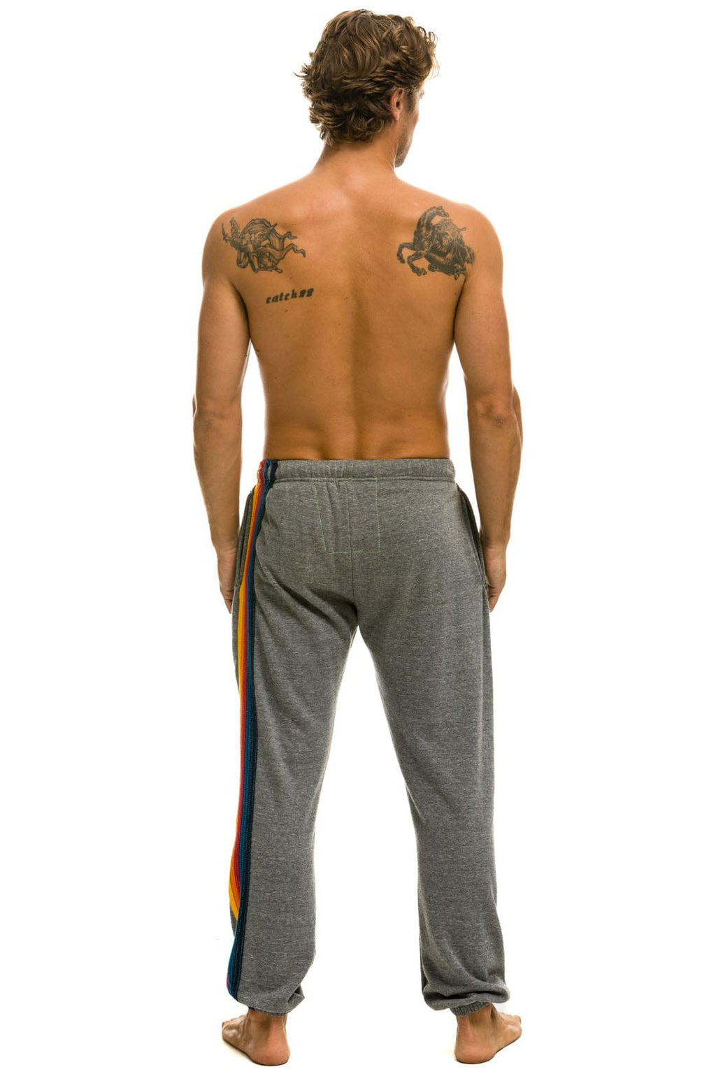 Classic 5 STRIPE SWEATPANTS - HEATHER GREY