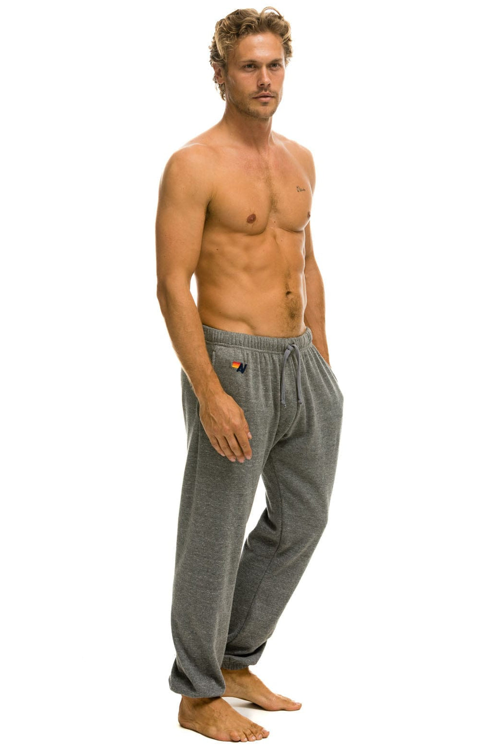 Classic 5 STRIPE SWEATPANTS - HEATHER GREY