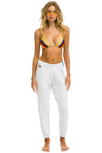 Classic 5 STRIPE SWEATPANTS - WHITE NEON RAINBOW STRIPES