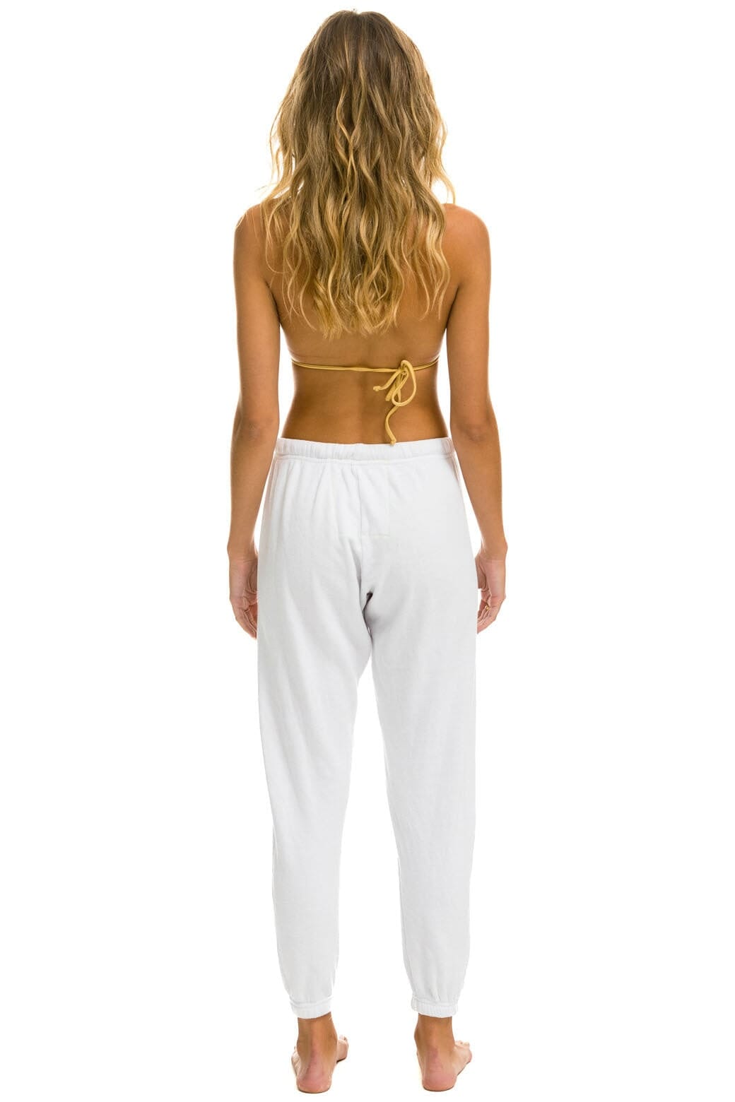 Classic 5 STRIPE SWEATPANTS - WHITE NEON RAINBOW STRIPES