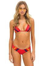 Classic 5 STRIPE TRIANGLE BIKINI TOP - RED