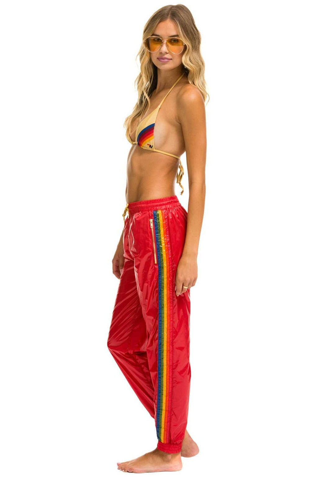 Classic 5 STRIPE WIND PANT - CHERRY GLOSSY