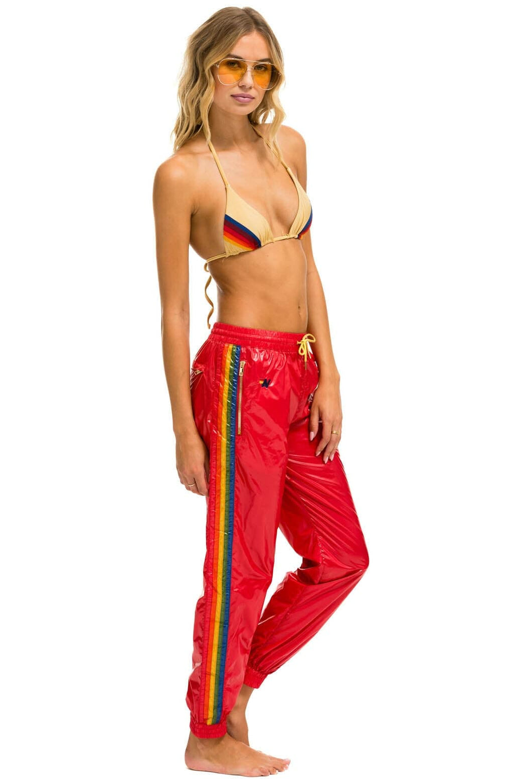 Classic 5 STRIPE WIND PANT - CHERRY GLOSSY