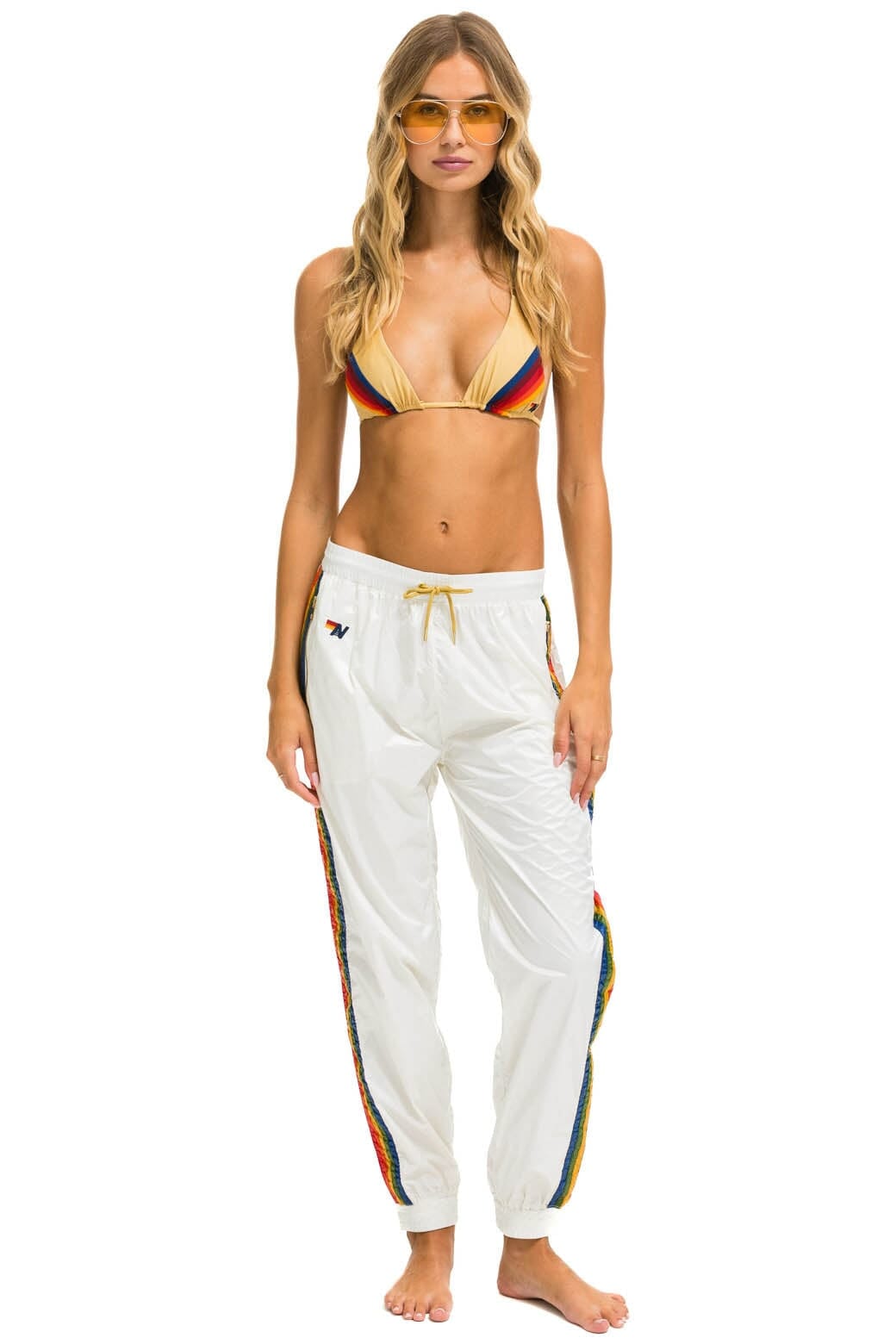 Classic 5 STRIPE WIND PANT - VINTAGE WHITE GLOSSY