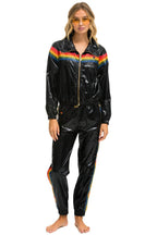 Classic 5 STRIPE WINDBREAKER - BLACK GLOSSY