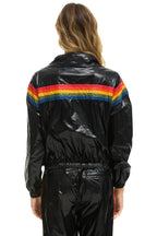 Classic 5 STRIPE WINDBREAKER - BLACK GLOSSY