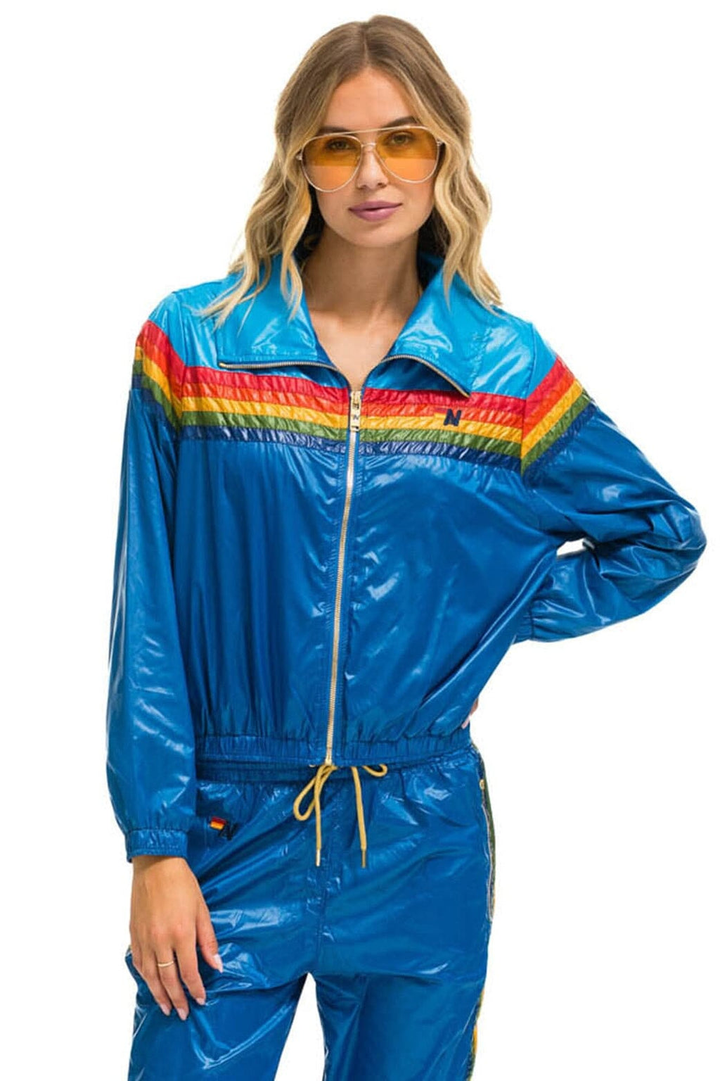Classic 5 STRIPE WINDBREAKER - DRESDEN SNORKEL BLUE GLOSSY