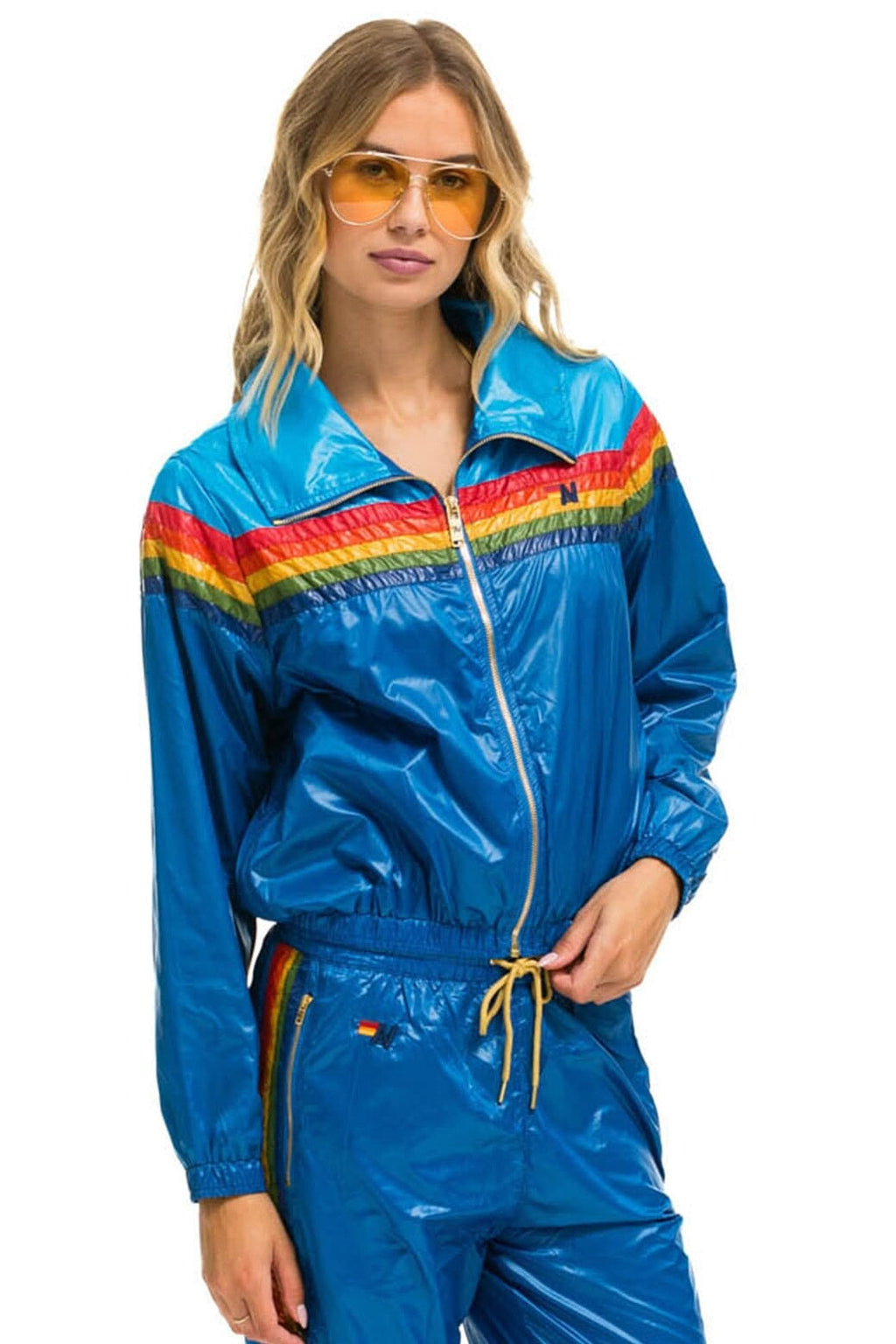 Classic 5 STRIPE WINDBREAKER - DRESDEN SNORKEL BLUE GLOSSY
