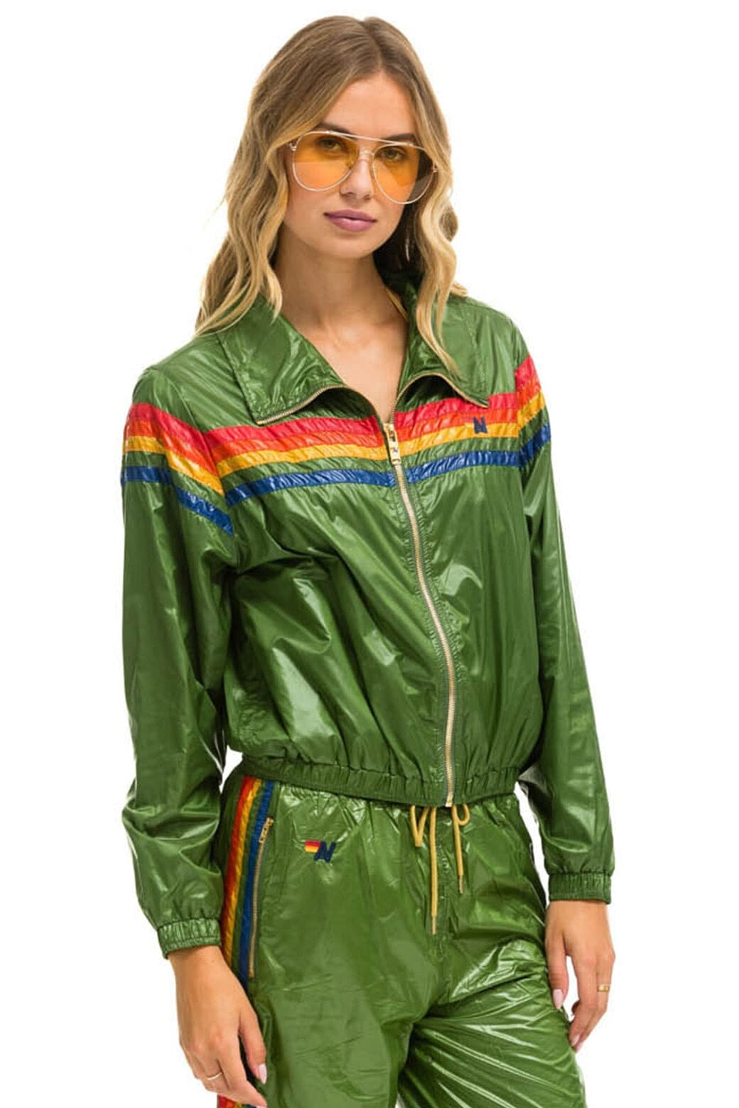 Classic 5 STRIPE - WINDBREAKER GARDEN GREEN GLOSSY