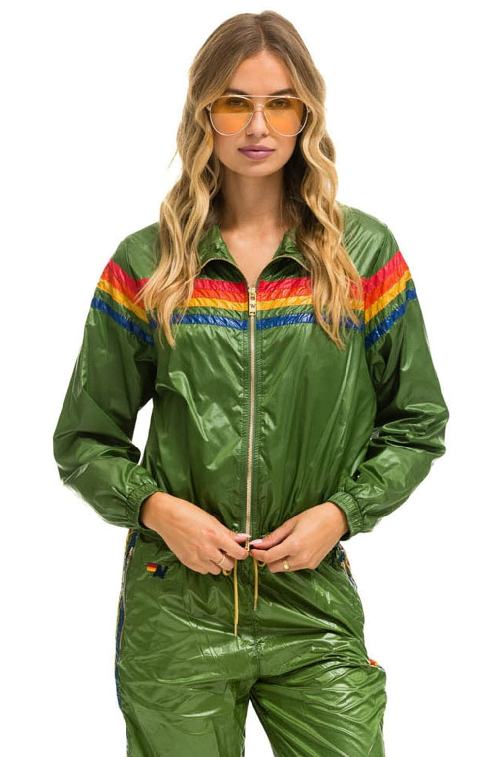 Classic 5 STRIPE - WINDBREAKER GARDEN GREEN GLOSSY