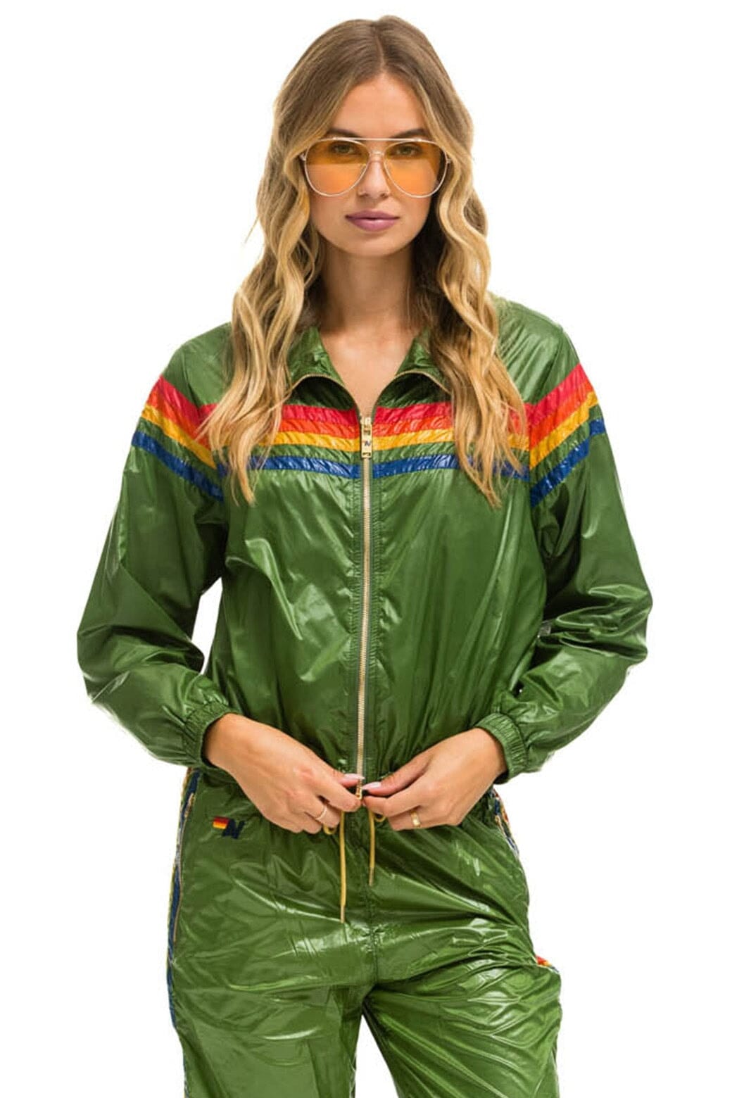 Classic 5 STRIPE - WINDBREAKER GARDEN GREEN GLOSSY