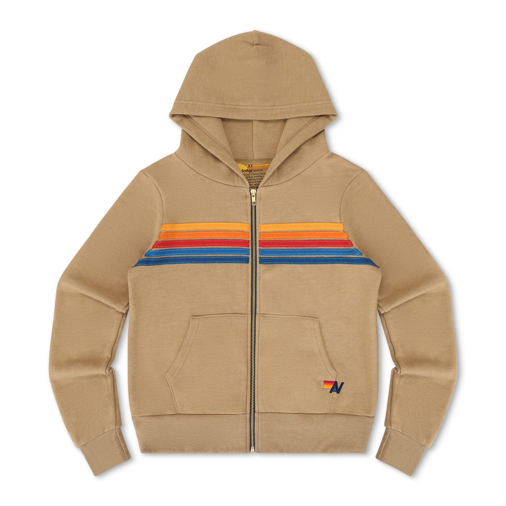 Classic 5 STRIPE HOODIE - TAN