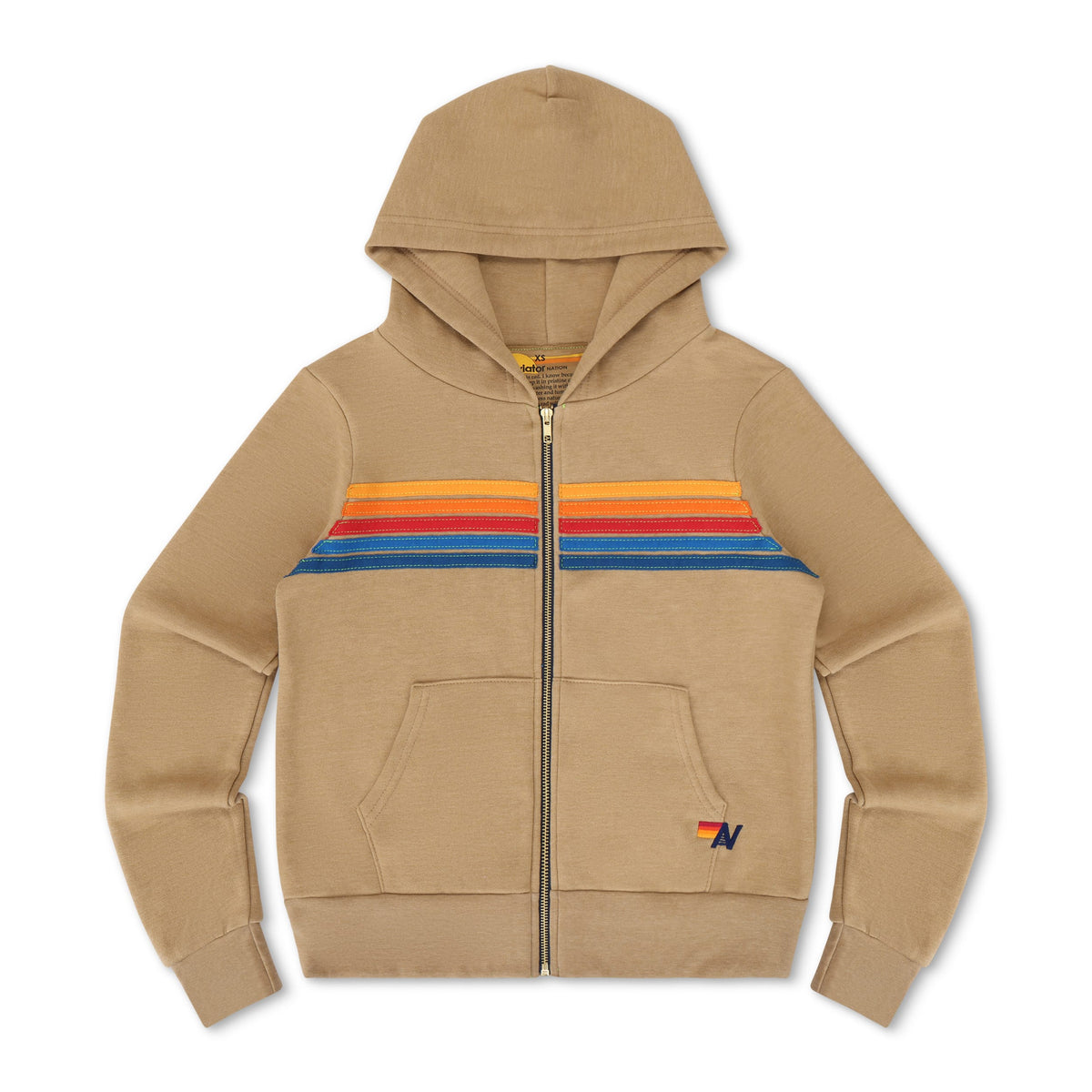 Classic 5 STRIPE HOODIE - TAN