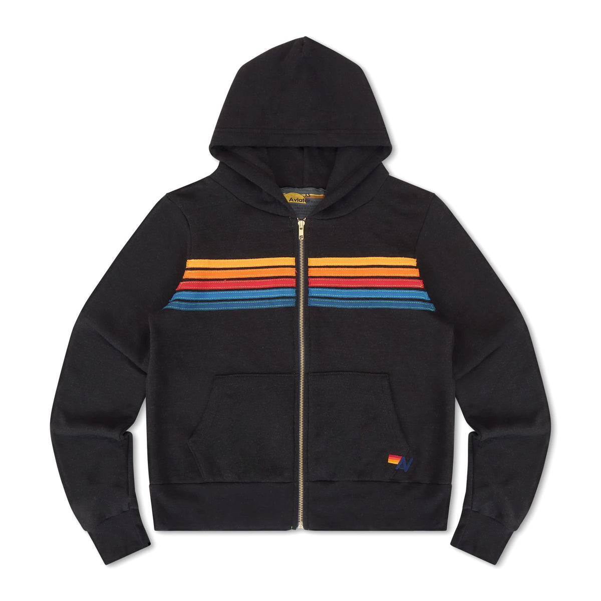 Classic 5 STRIPE HOODIE - BLACK