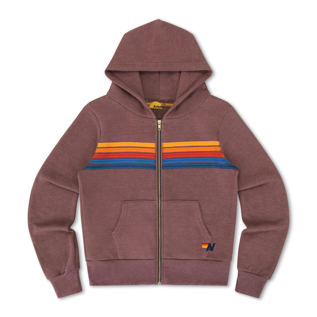 Classic 5 STRIPE HOODIE - MOCHA