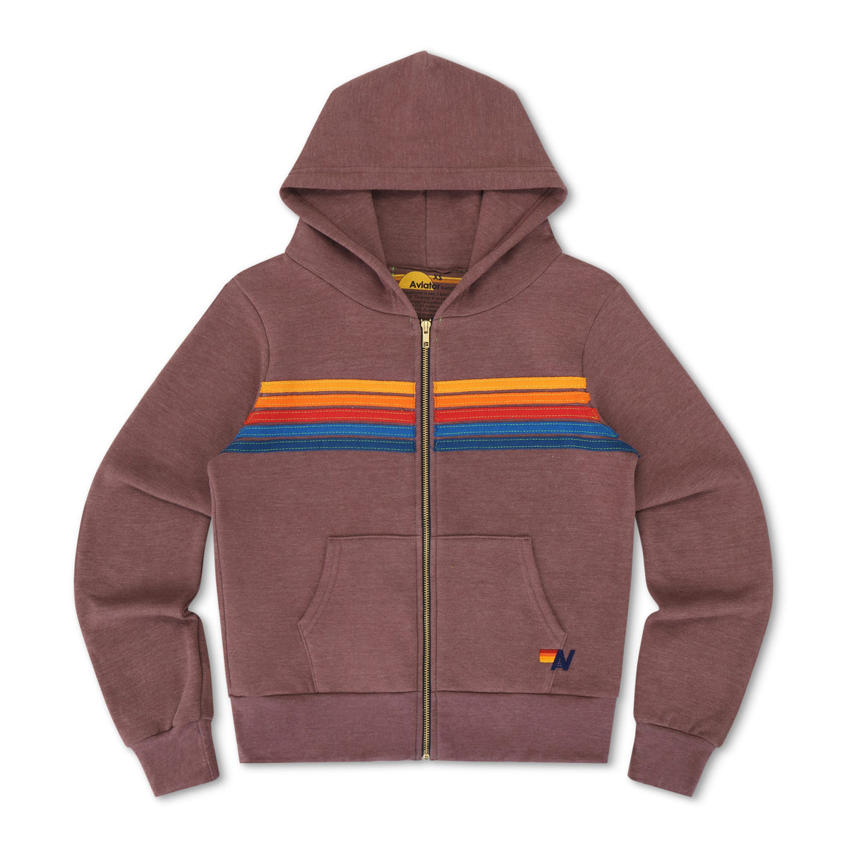 Classic 5 STRIPE HOODIE - MOCHA