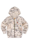 Classic KIDS BANDANA QUILTED ZIP HOODIE - VINTAGE WHITE