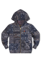 Classic KIDS BANDANA QUILTED ZIP HOODIE - CHARCOAL
