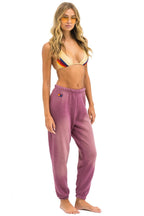Classic 5 STRIPE SWEATPANTS - FADED BERRY