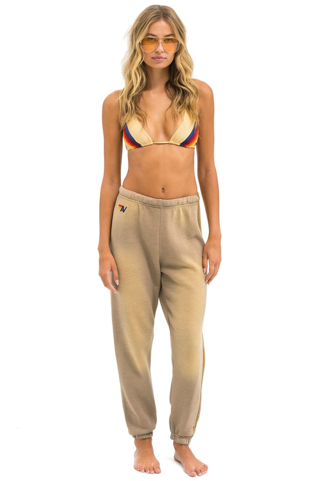 Classic 5 STRIPE SWEATPANTS - FADED TAN