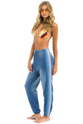 Classic 5 STRIPE SWEATPANTS - FADED WATER