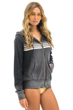 Classic 5 STRIPE HOODIE - FADED SMOKE