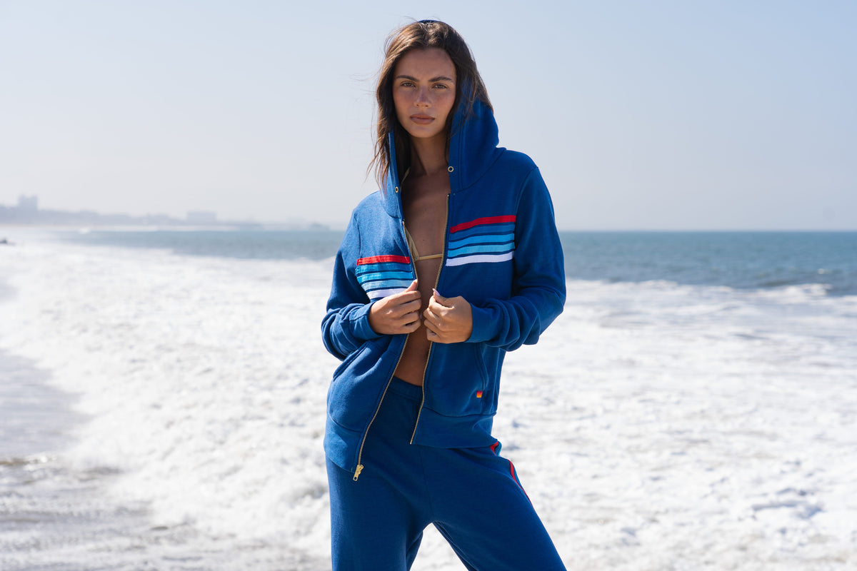 Classic WOMENS 5 STRIPE AMERICA SWEATPANTS - ROYAL USA