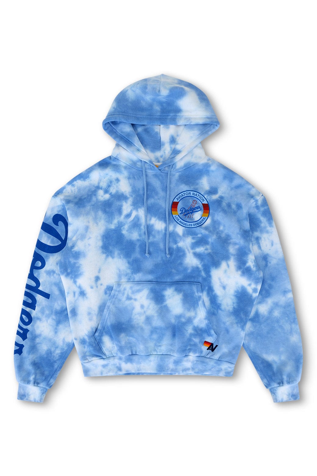 Classic LOS ANGELES DODGERS HAND DYED RELAXED PULLOVER HOODIE - TIE DYE BLUE