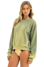 Classic BOLT STITCH 2 RELAXED CREW SWEATSHIRT - FADED ARMY