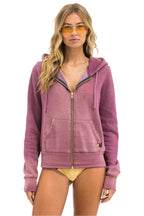 Classic BOLT STITCH 2 ZIP HOODIE - FADED BERRY