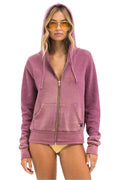 Classic BOLT STITCH 2 ZIP HOODIE - FADED BERRY
