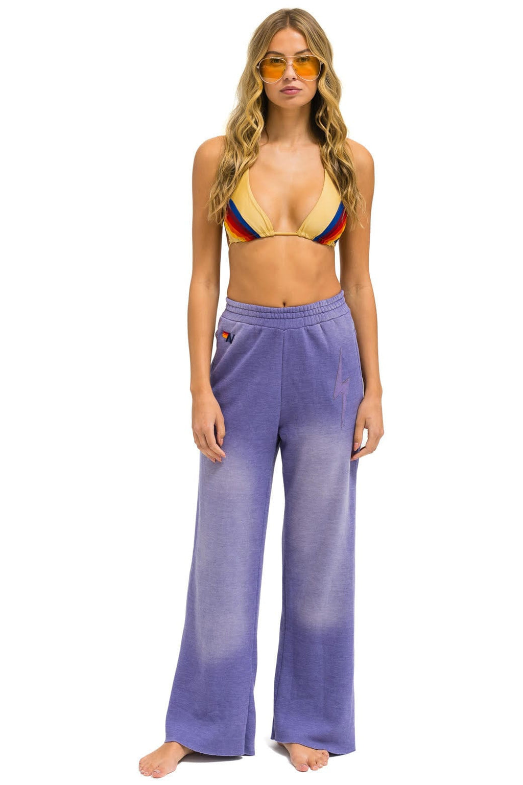 Classic BOLT STITCH WIDE LEG POCKET SWEATPANTS - FADED GRAPE