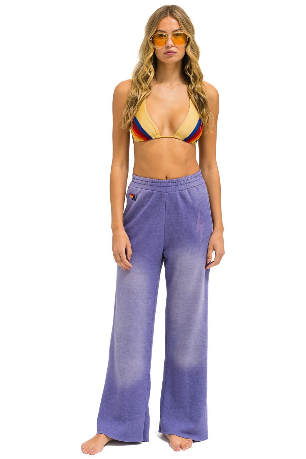 Classic BOLT STITCH WIDE LEG POCKET SWEATPANTS - FADED GRAPE